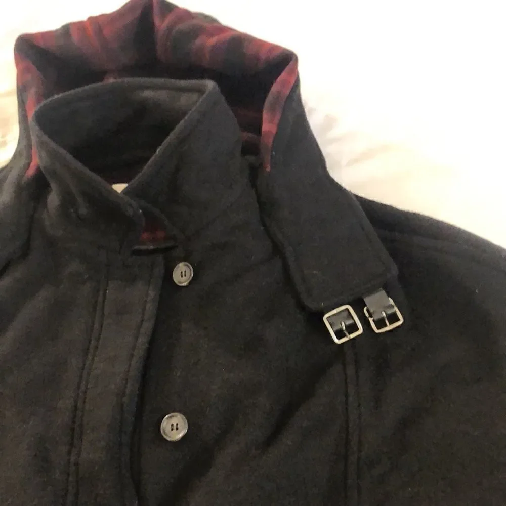 COACH CAPE w/DETACHABLE HOOD Wm Sz XS/S, RN 132154, Black Oversized NEW